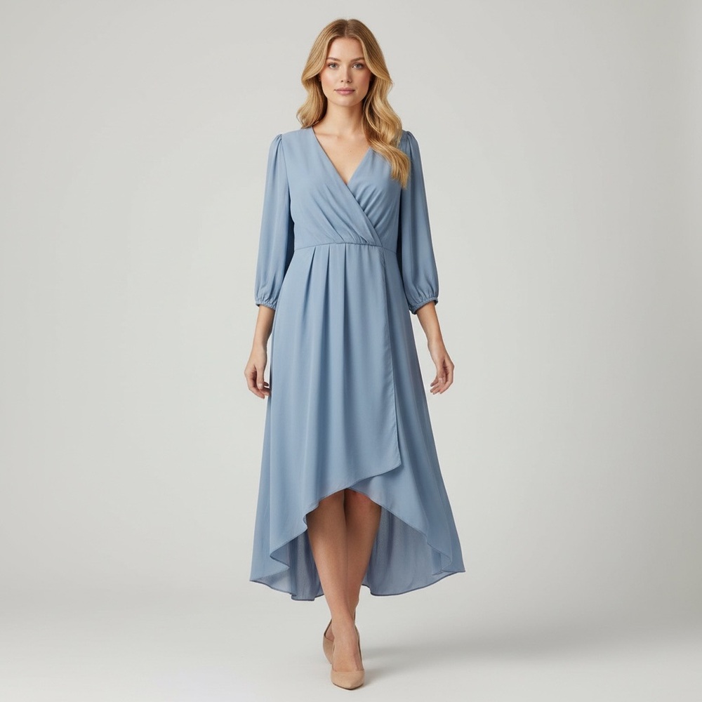 Amazon Light Blue Long Sleeve Dress